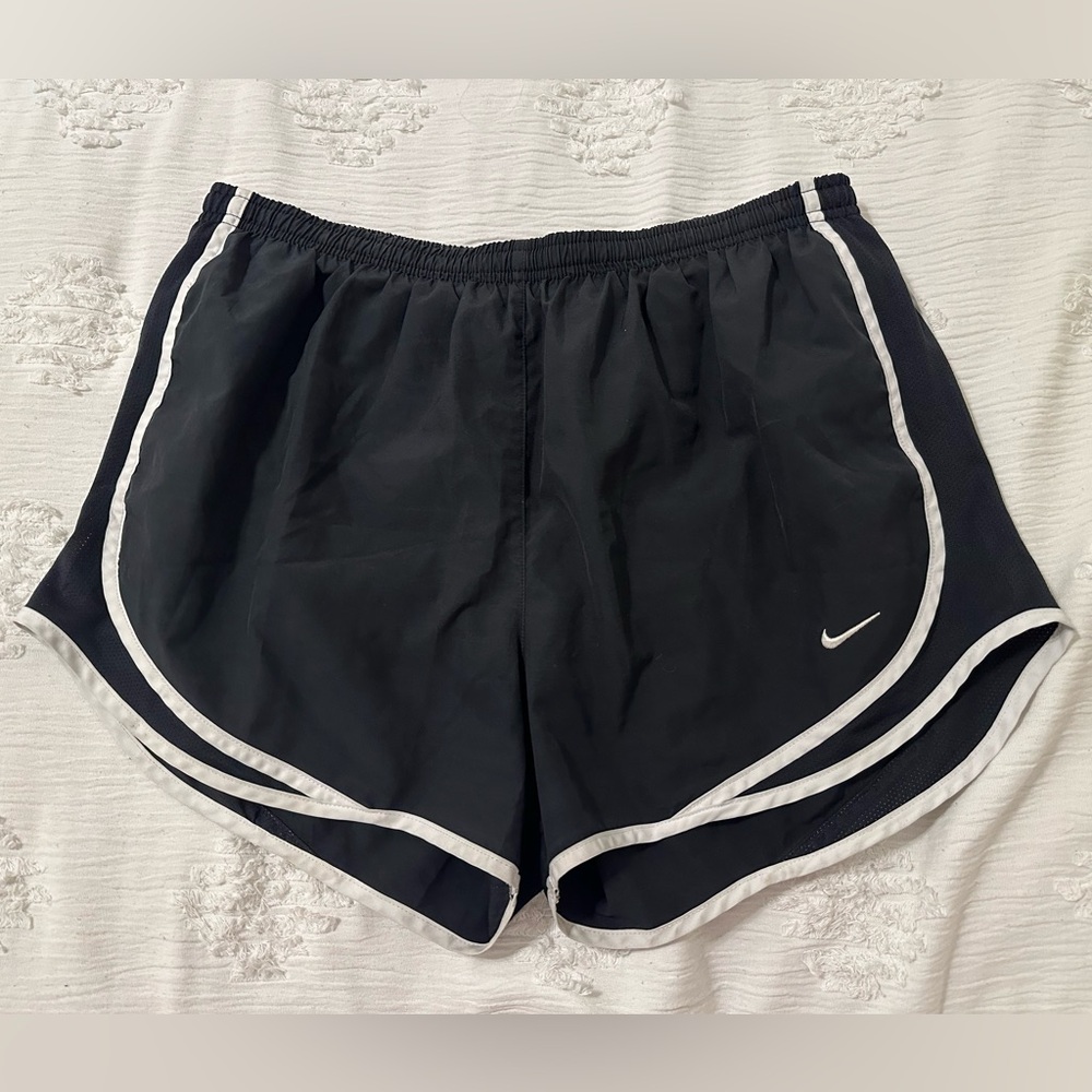 Nike Women's Black and White Athletic Shorts